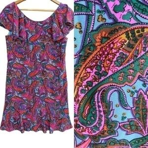 J. Crew 100% Silk Summer Dresses Womens‎ Size 4 Paisley Prints w/ Flutter Sleeve